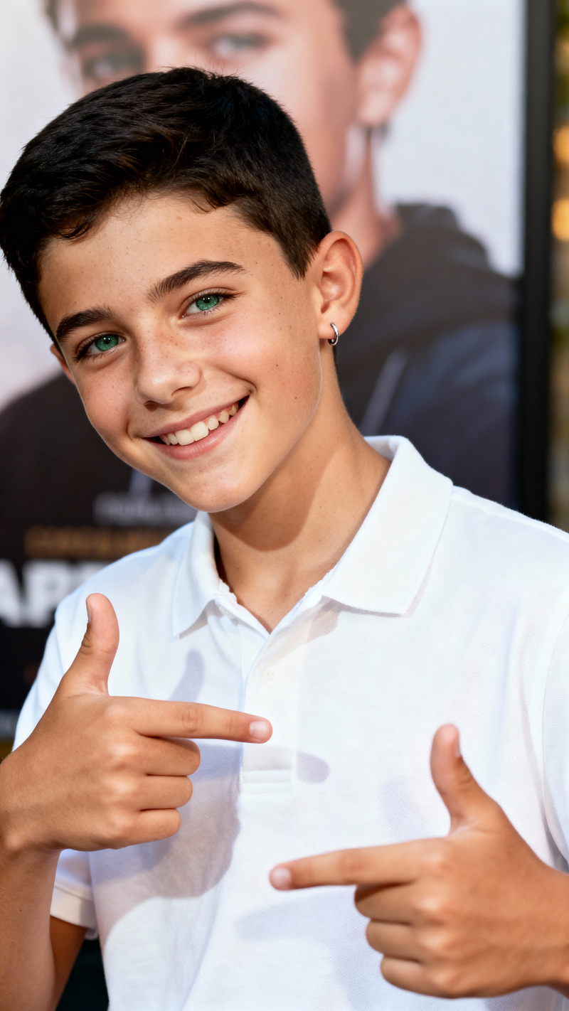 Realistic Portrait of a Smiling Boy in Warm Light