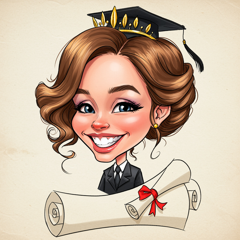 Graduation Cartoon Portrait for Her Graduation Cartoon Portrait for Her
