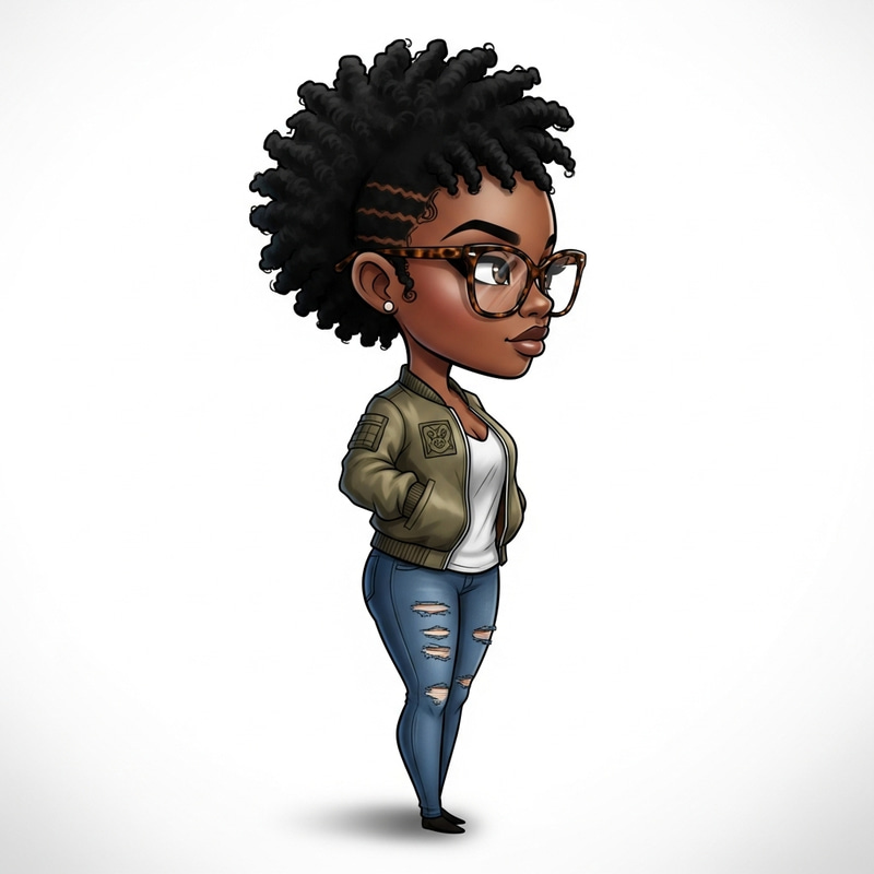 Chibi Airbrush Art of an African American Woman Chibi Airbrush Art of an African American Woman