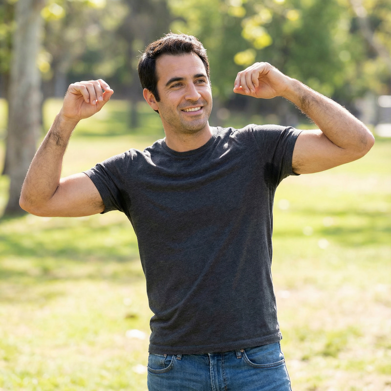 Embracing Natural Body Hair: A Confident Male Figure Embracing Natural Body Hair: A Confident Male Figure