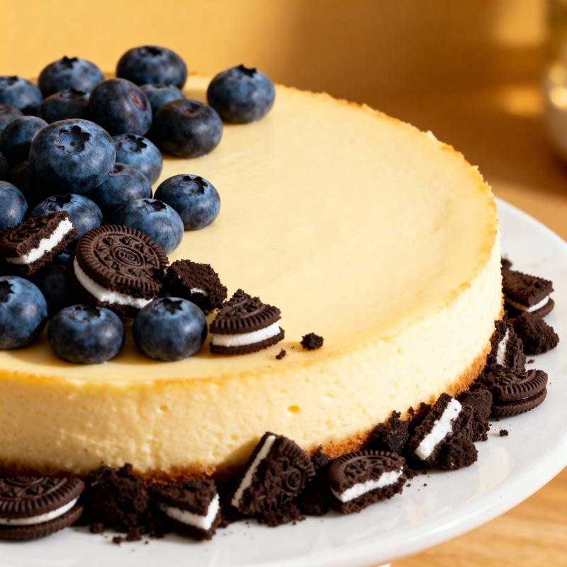 Delicious German Cheesecake with Blueberries & Oreos Delicious German Cheesecake with Blueberries & Oreos