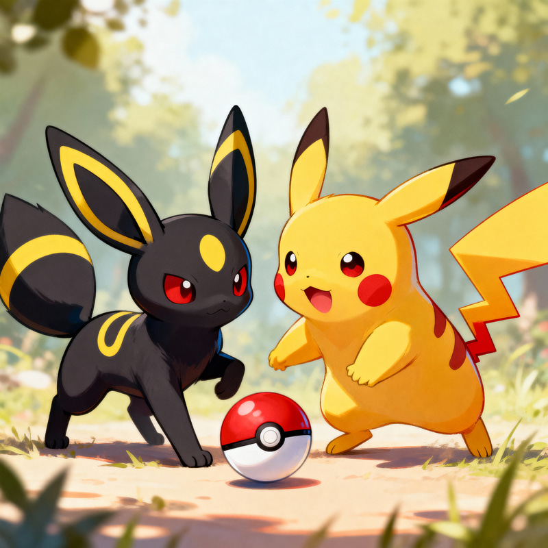 Umbreon and Pikachu Play with Pokeball | Pokemon Fun Umbreon and Pikachu Play with Pokeball | Pokemon Fun