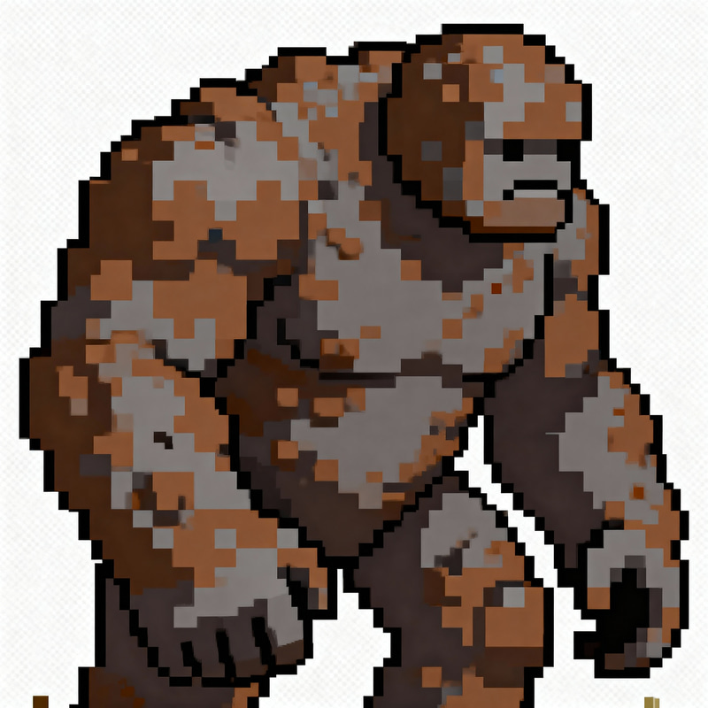 Pixel Art Mud Golem - 32x32 Canvas Pixel Art Mud Golem - 32x32 Canvas