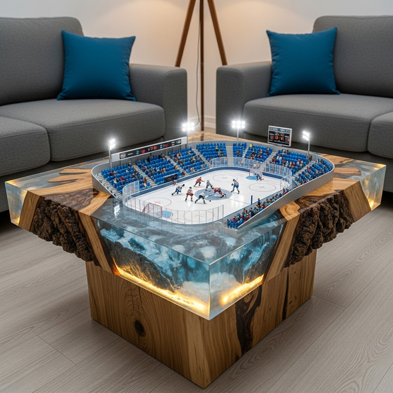 Unique Epoxy Resin Hockey Stadium Coffee Table Unique Epoxy Resin Hockey Stadium Coffee Table