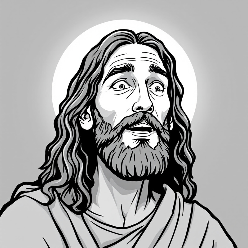 Cartoon Like Jesus Outline Art