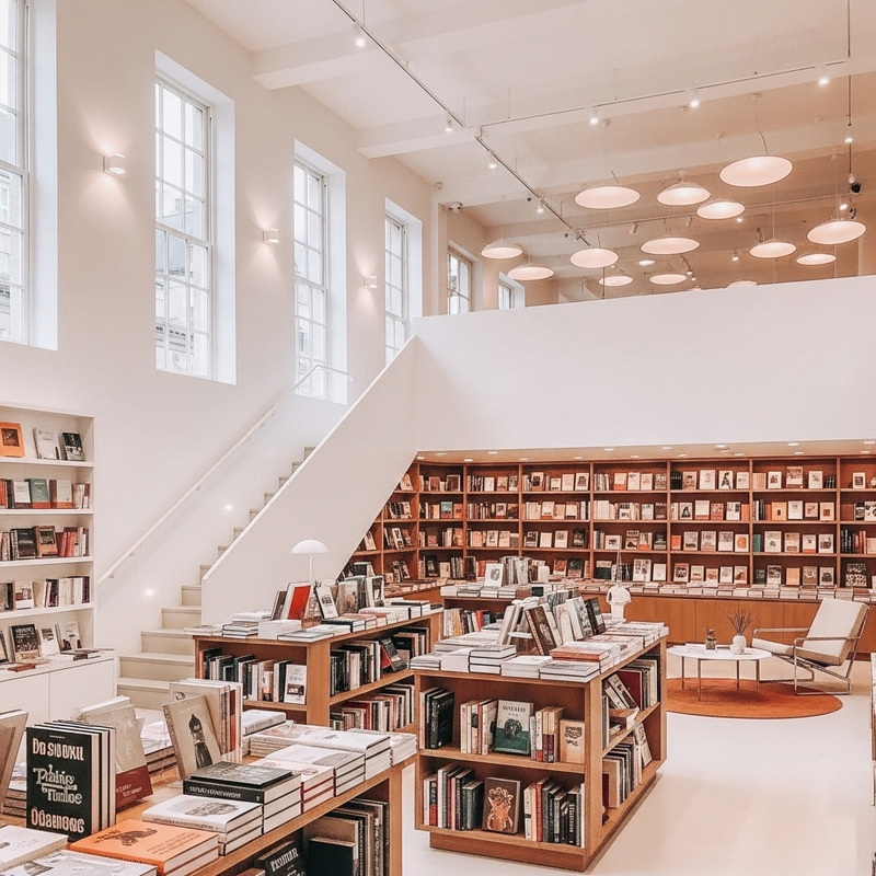 Charming White Bookshop for All Book Lovers Charming White Bookshop for All Book Lovers