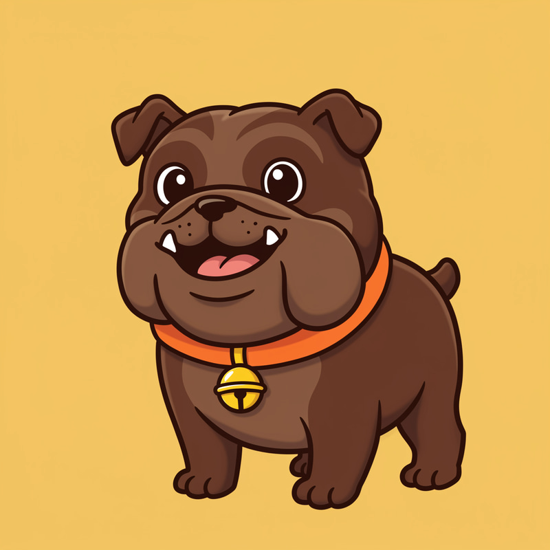 Custom Brown Bulldog Mascot Design