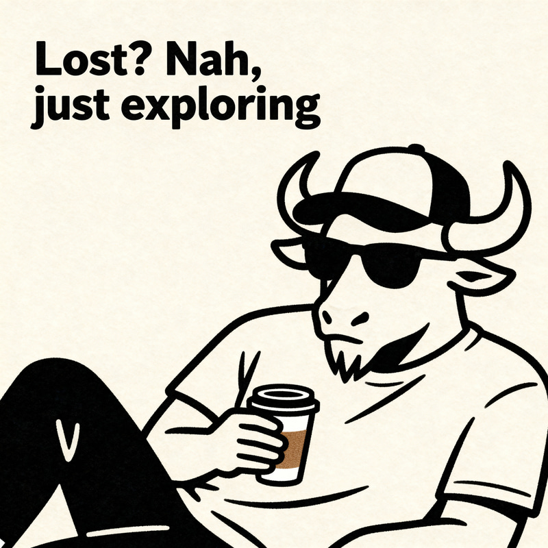 Chill Minotaur T-Shirt Design with Coffee & Shades