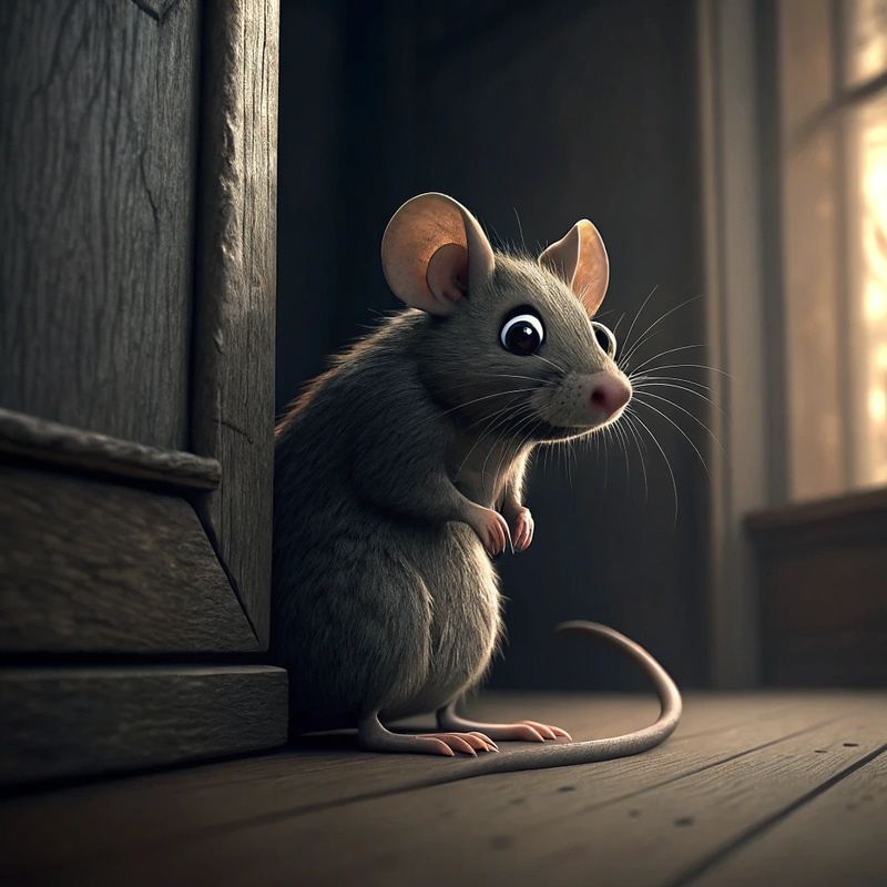 Scared Mouse: Fearful Rodent Image Scared Mouse: Fearful Rodent Image