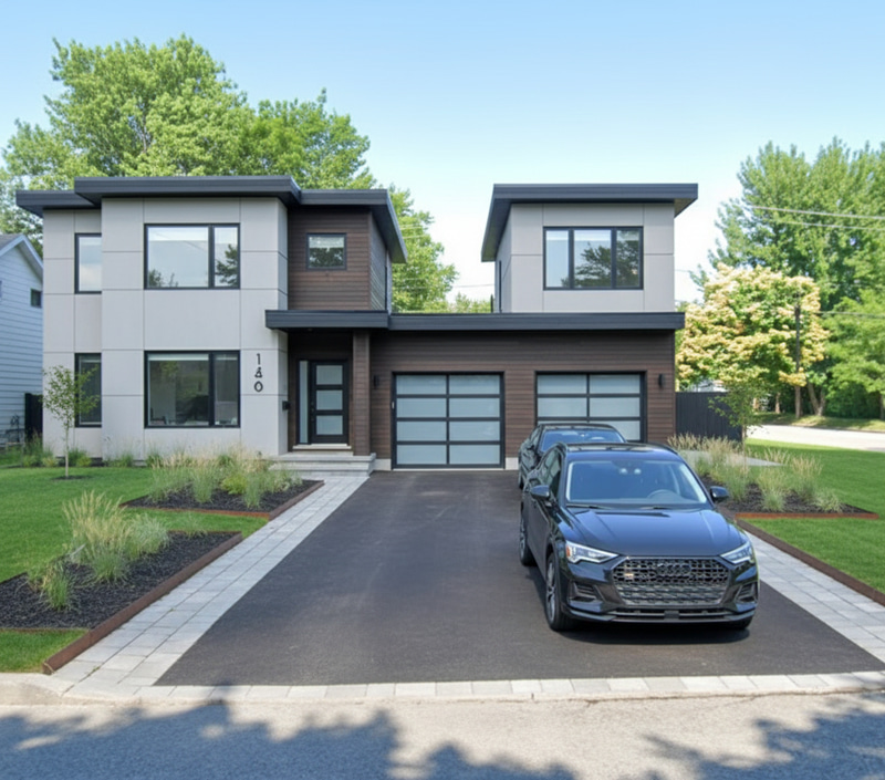 Modern Double Garage and Revamped Exterior Design Modern Double Garage and Revamped Exterior Design