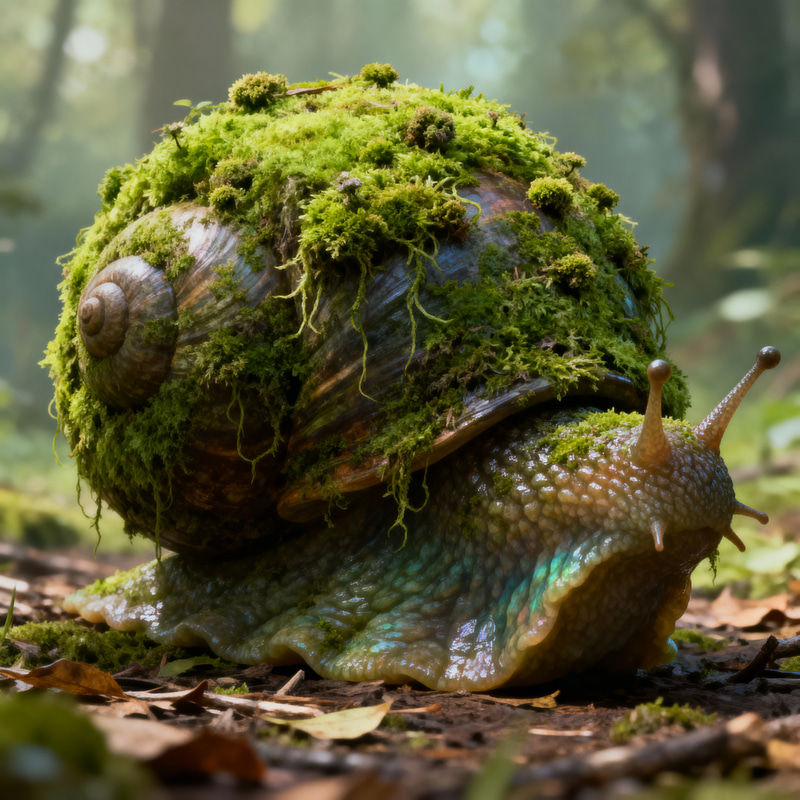 Build a Huge Snail with Moss on the Shell