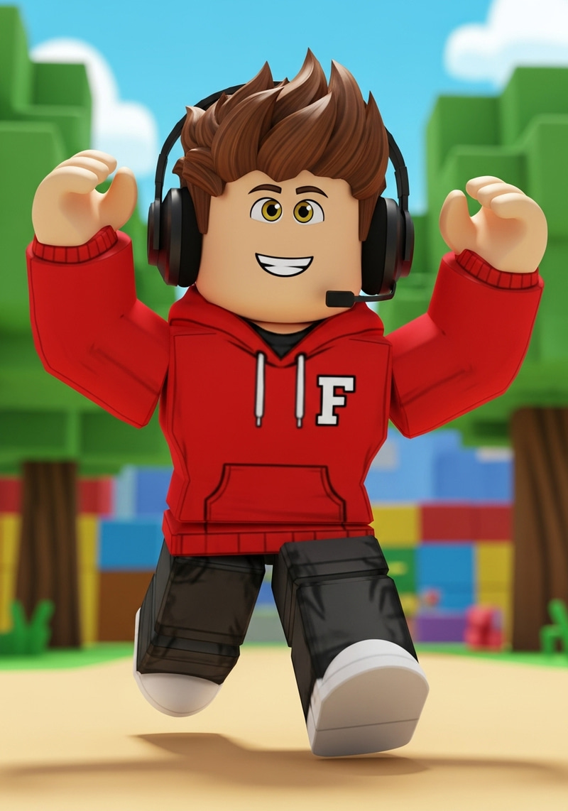 Energetic Roblox Preteen Boy Character
