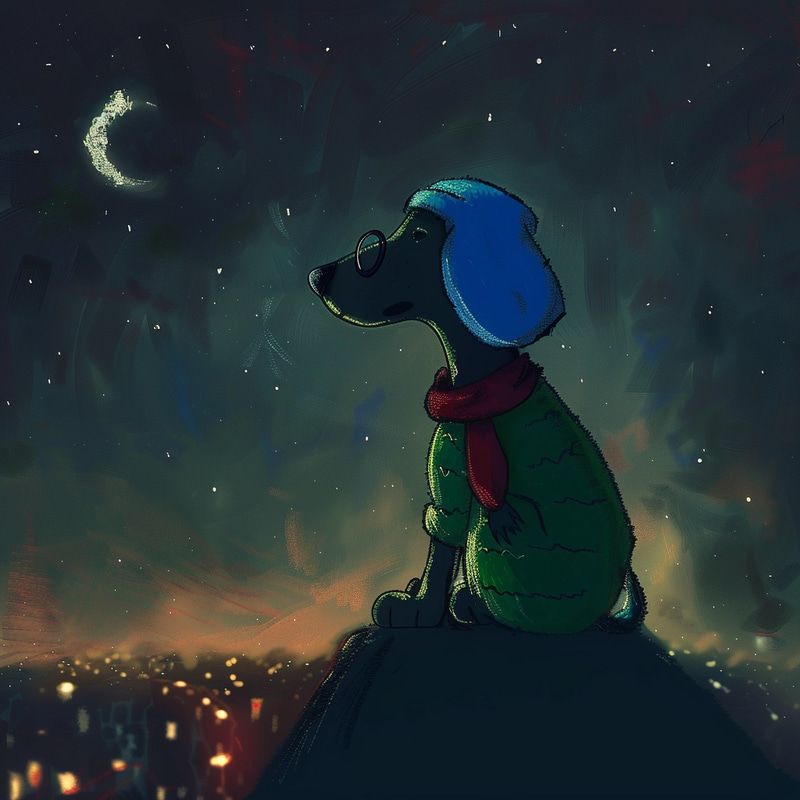 Determined Dog at Night: Conquer Every Challenge Determined Dog at Night: Conquer Every Challenge