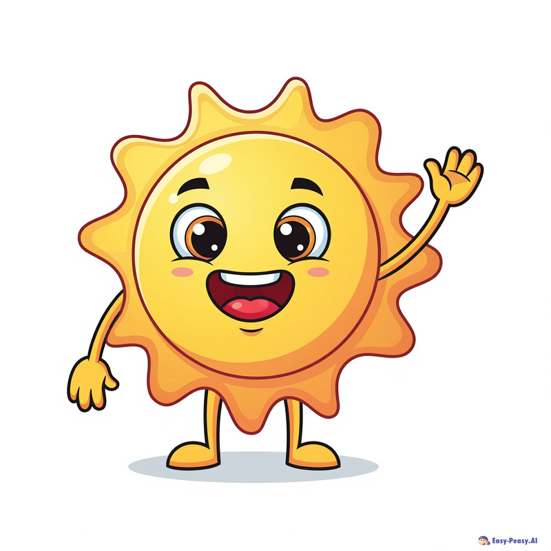 Cheerful Animated Sun Mascot for Schools Cheerful Animated Sun Mascot for Schools