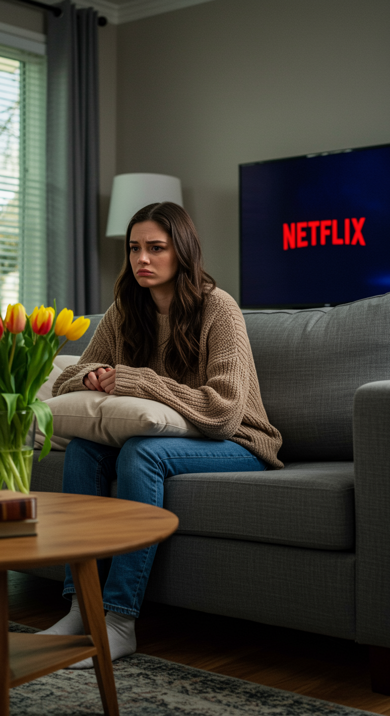 Frustrated Young Woman Watching Netflix Frustrated Young Woman Watching Netflix