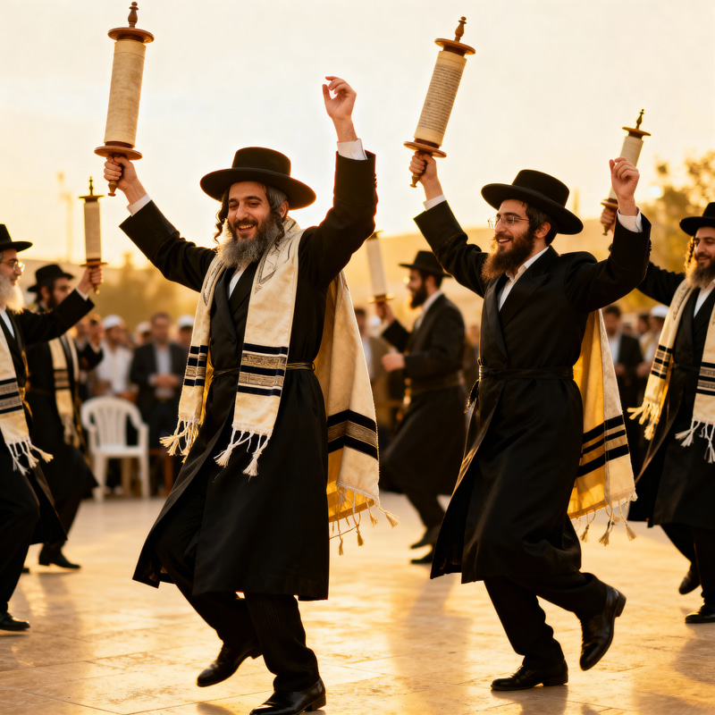 Chabad Chassidim Dancing with Torah