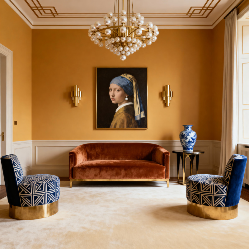 Art Deco Interior Inspired by Vermeer’s Palette