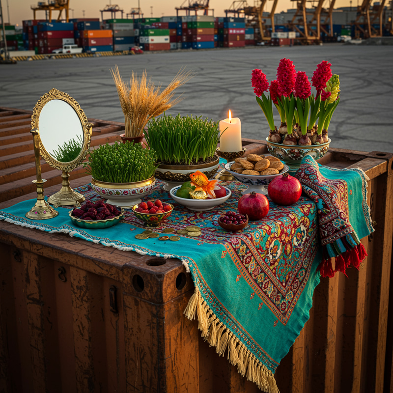 Colorful Nowruz Haft Sin Table Display Colorful Nowruz Haft Sin Table Display