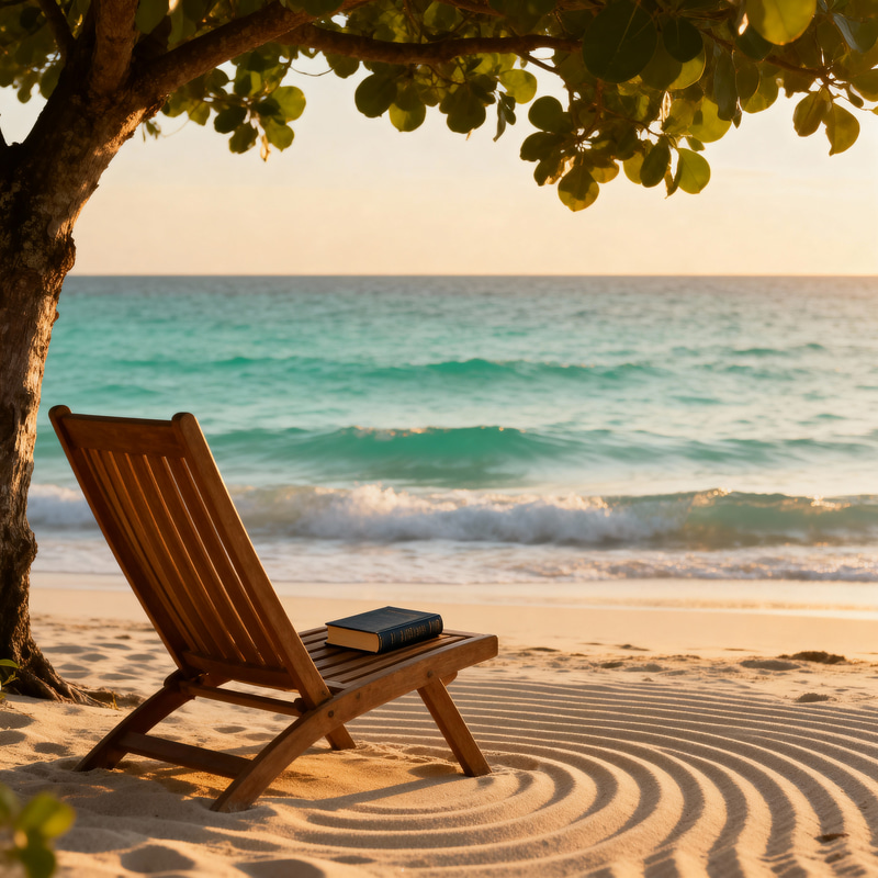 Serene Beach Retreat at Golden Hour Serene Beach Retreat at Golden Hour