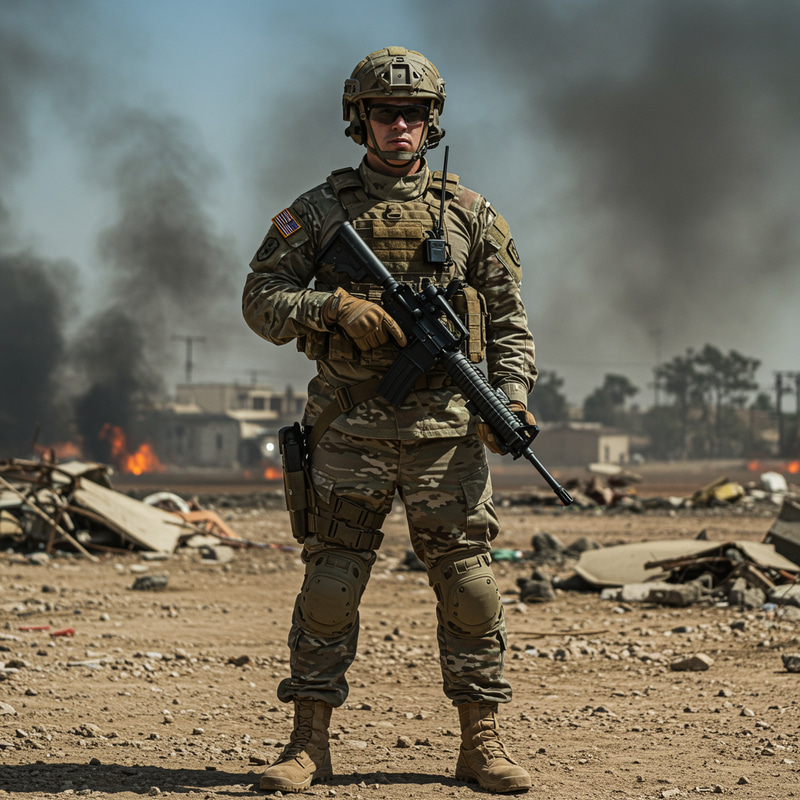 Army Full Gear Photo on Battle Ground Army Full Gear Photo on Battle Ground