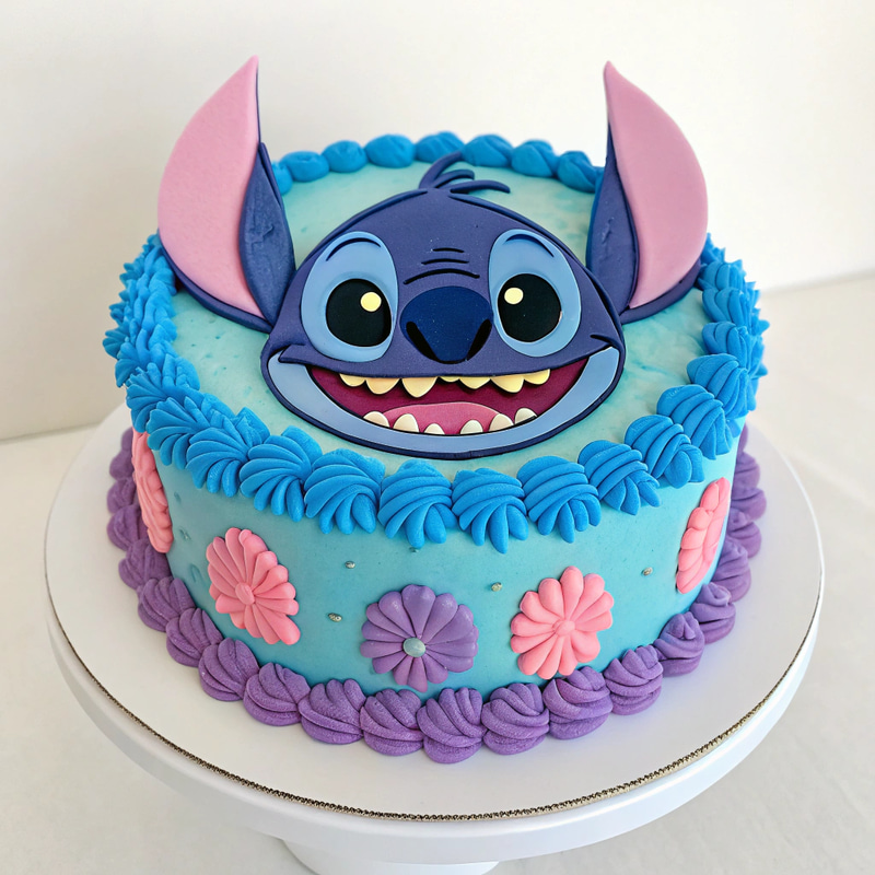 Stitch-Themed Birthday Cake for a 5-Year-Old Girl