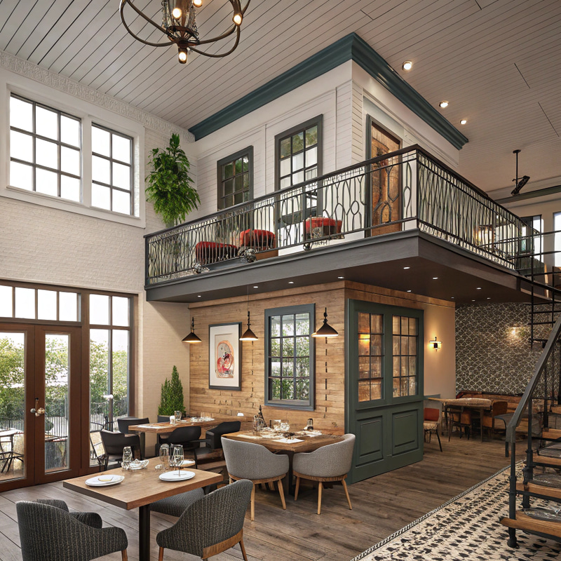 Unique 2-Floor Interior with Balcony View Unique 2-Floor Interior with Balcony View