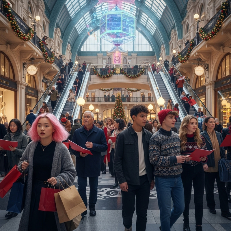 Christmas Shopping Plaza in Dickensian Style Christmas Shopping Plaza in Dickensian Style