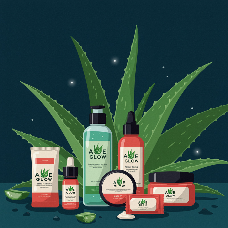 Aloe Glow: Enchanting Skincare Illustration Aloe Glow: Enchanting Skincare Illustration