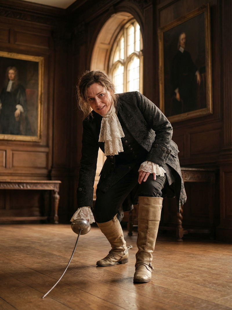 Baroque Lady in Opulent Victorian Hall