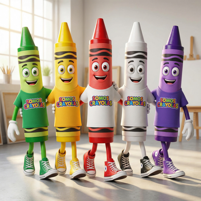 Fun Converse Crayons Mascot for Somos Crayolas Fun Converse Crayons Mascot for Somos Crayolas