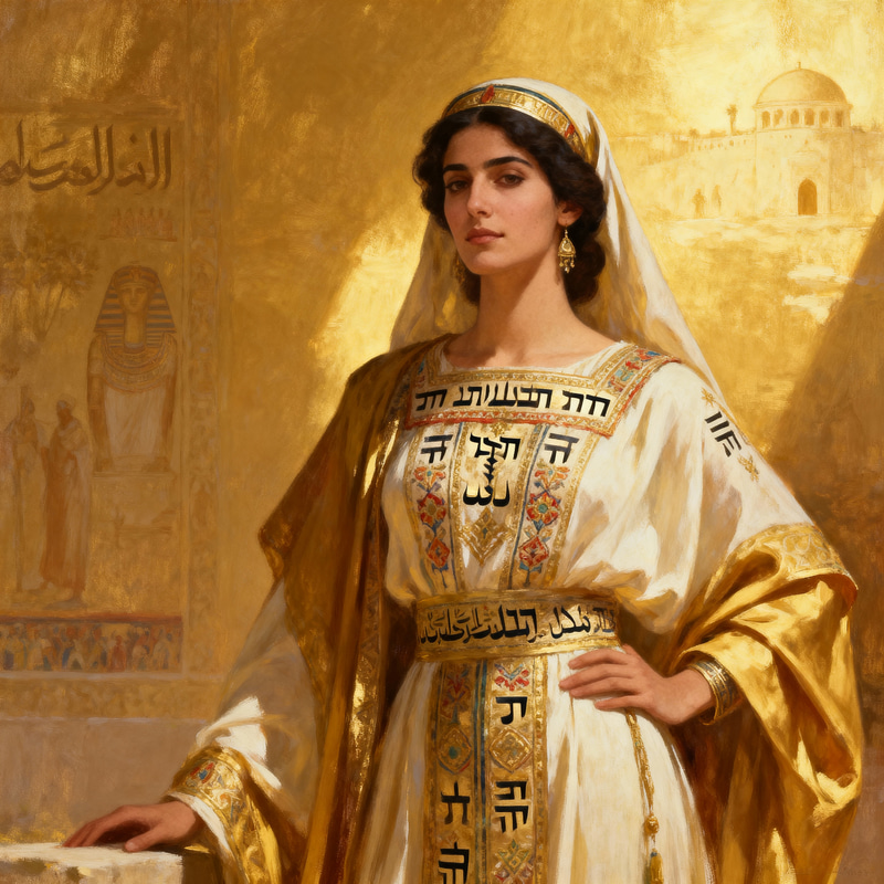 Elegant Hebrew Woman in Traditional Attire Elegant Hebrew Woman in Traditional Attire