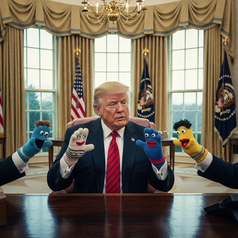 Donald Trump Sock Puppets in the Oval Office