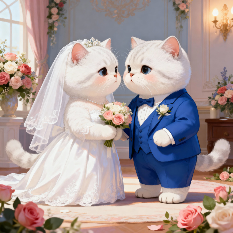 Adorable Scottish Shorthair Cats' Wedding Adorable Scottish Shorthair Cats' Wedding