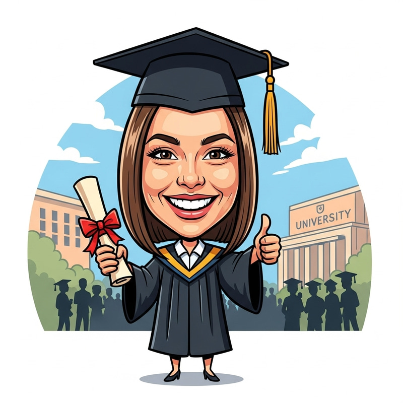 Funny Graduation Caricature for Your Friend Funny Graduation Caricature for Your Friend