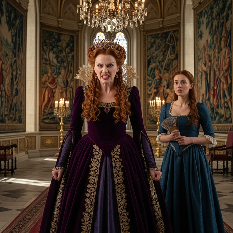 Angry Queen and Her Maid in the Palace