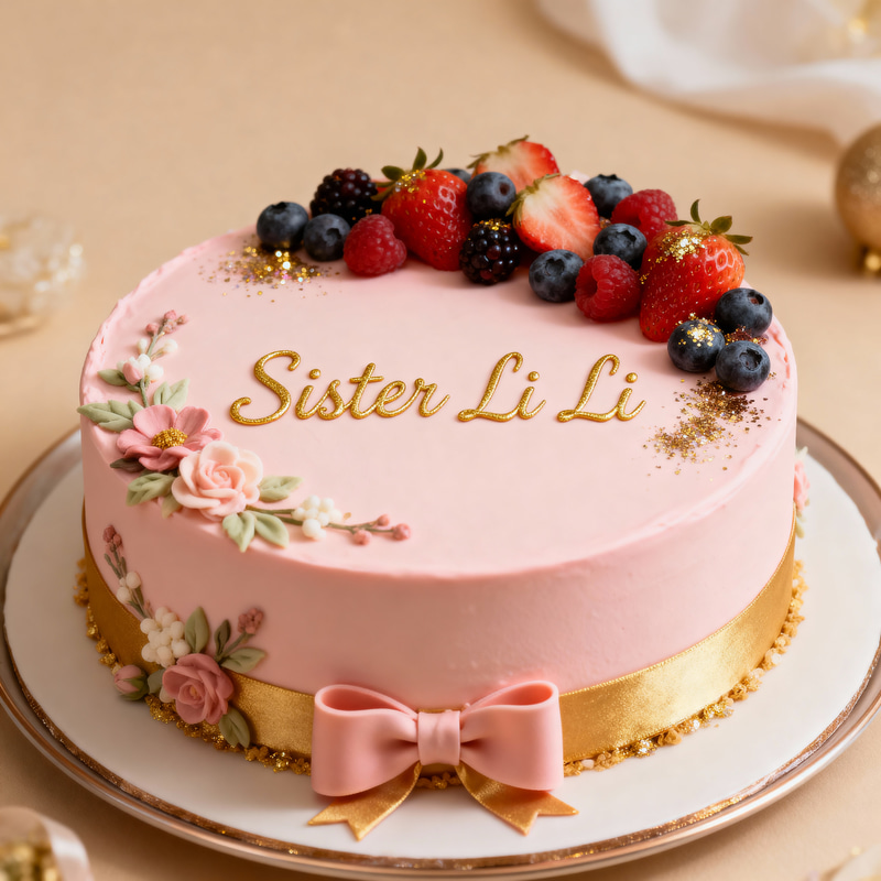 Elegant Birthday Cake for Sister Li Li Elegant Birthday Cake for Sister Li Li
