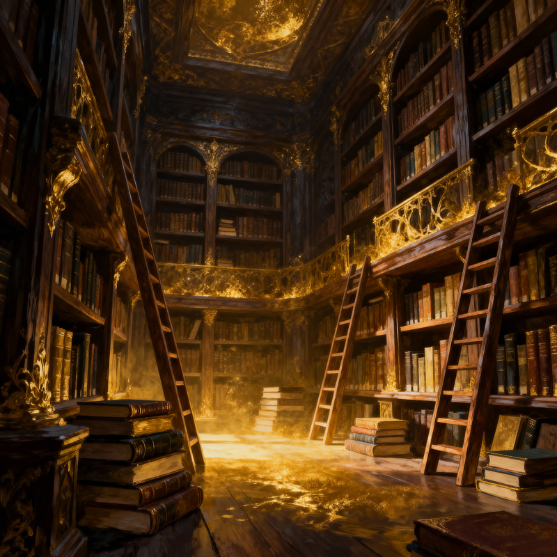 Enchanted Ancient Library - A Digital Fantasy Experience