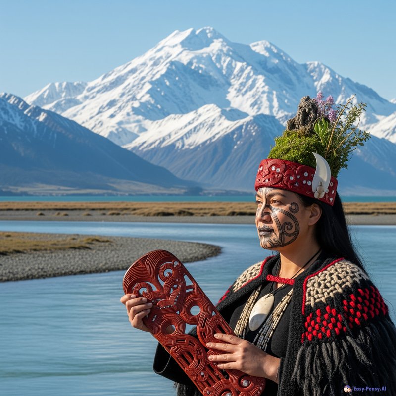 Māori Woman at Waitaki River - A Powerful Portrayal Māori Woman at Waitaki River - A Powerful Portrayal