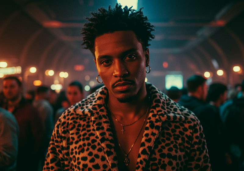 Cinematic Y2K Leopard Print Headshot