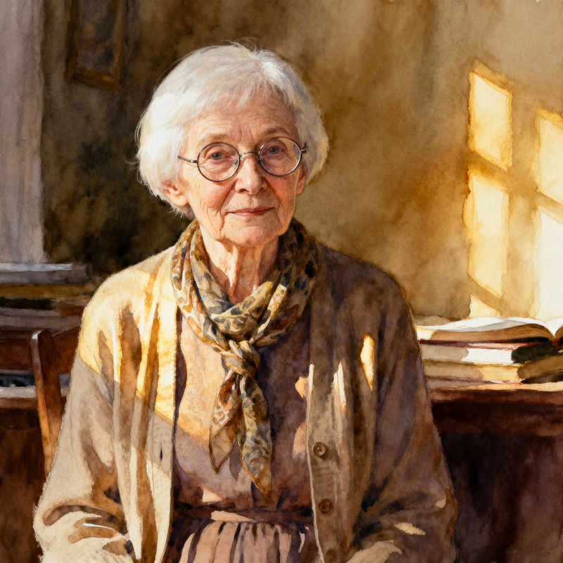 Hyperrealistic Watercolor Librarian Clara Art Hyperrealistic Watercolor Librarian Clara Art