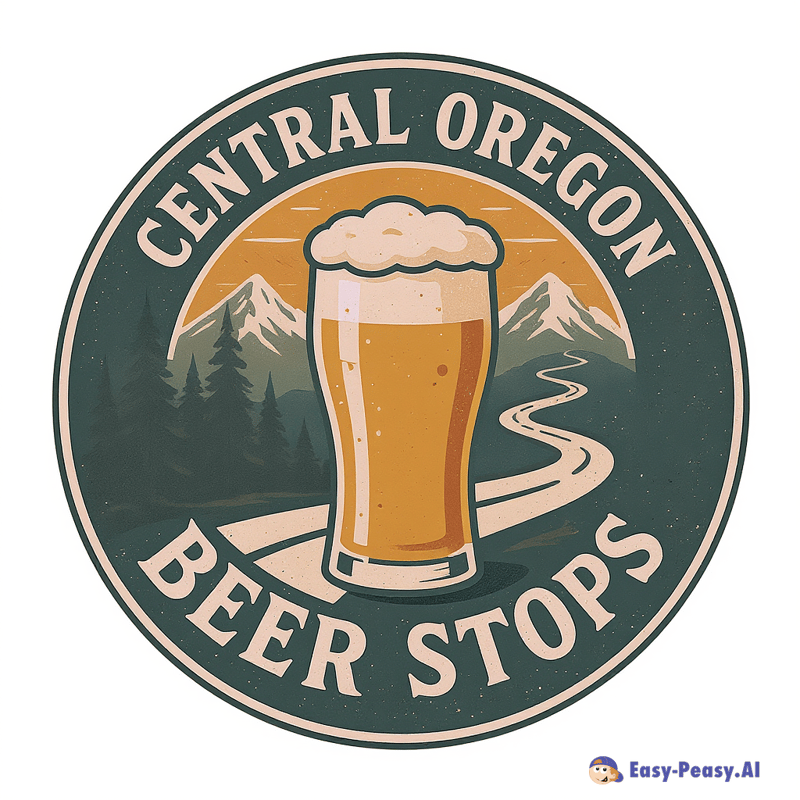 Vintage Central Oregon Beer Stops Logo Design