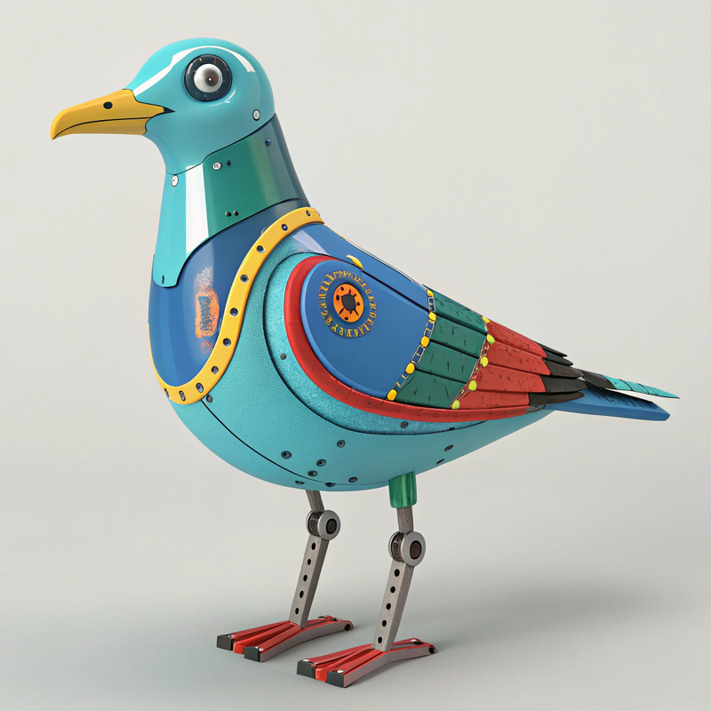 Blue Robotic Seagull: A Colorful Innovation Blue Robotic Seagull: A Colorful Innovation