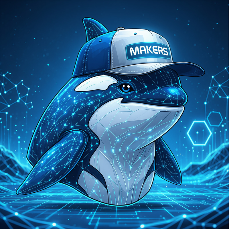 Ada Chain Orca NFT Mascot - Blue Crypto Style Ada Chain Orca NFT Mascot - Blue Crypto Style