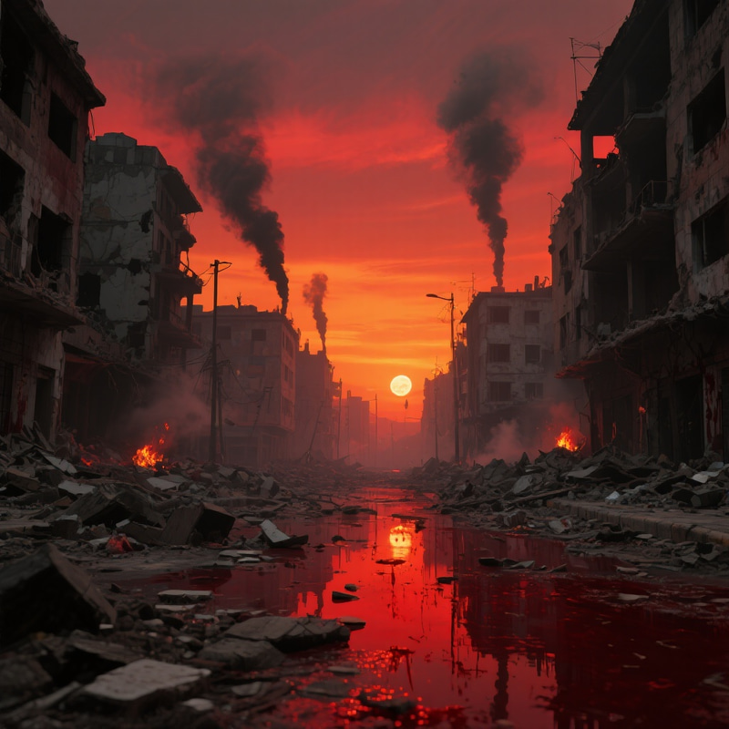 War-Torn Urban Landscape: A Haunting Vision War-Torn Urban Landscape: A Haunting Vision