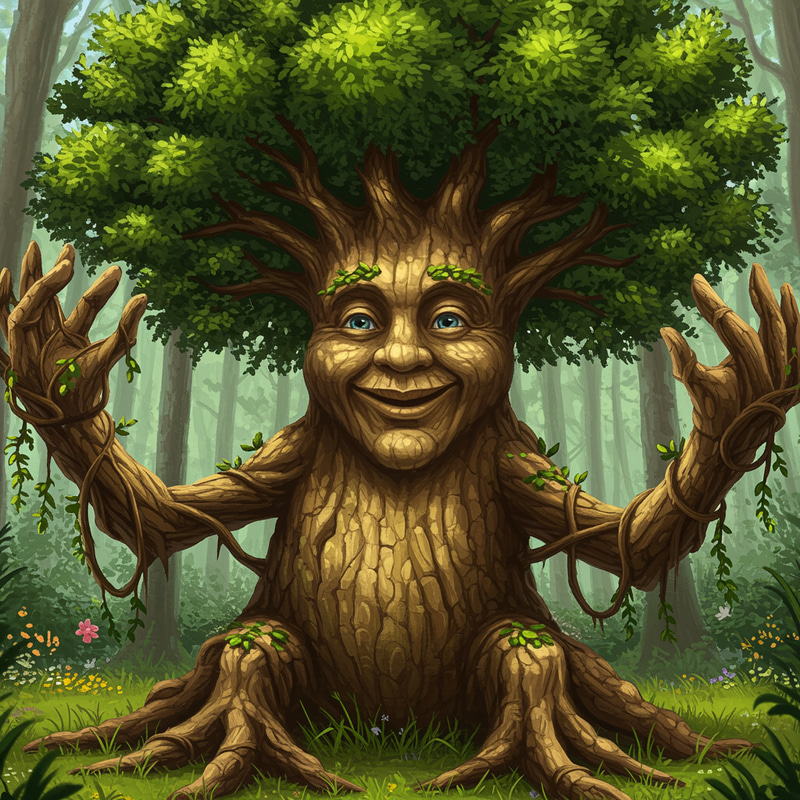 Kind Tree with Expressive Face and Lush Detail