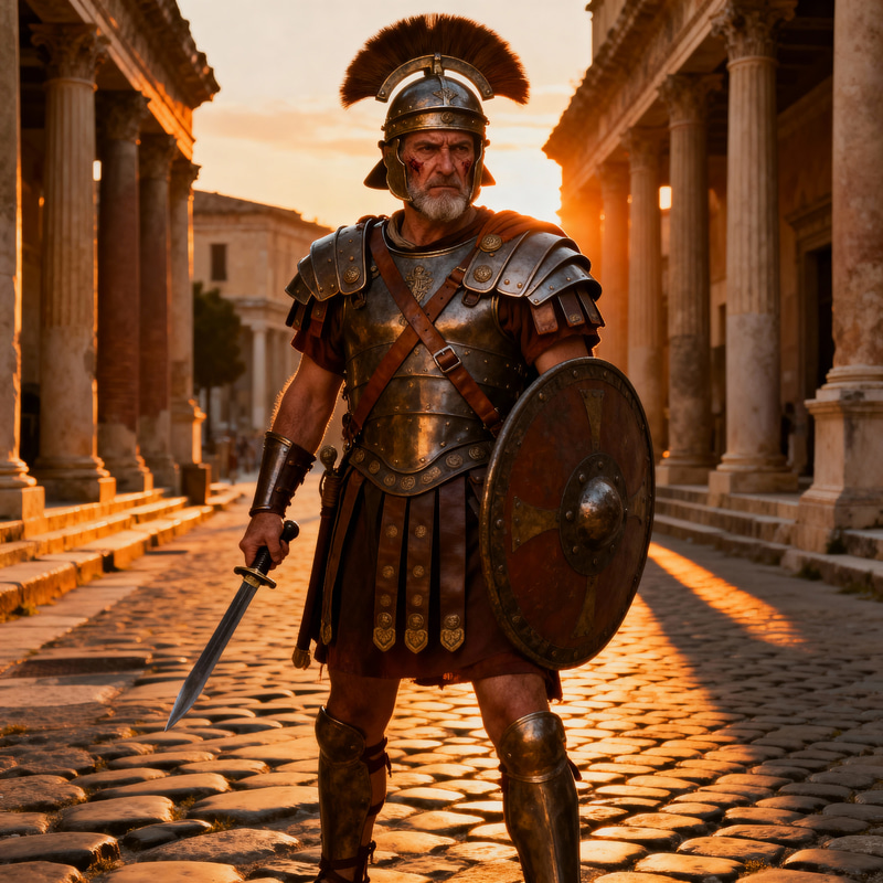 Ancient Roman Centurion in Full Armor