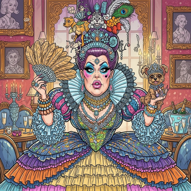 Extravagant Woman Caricature Art Extravagant Woman Caricature Art