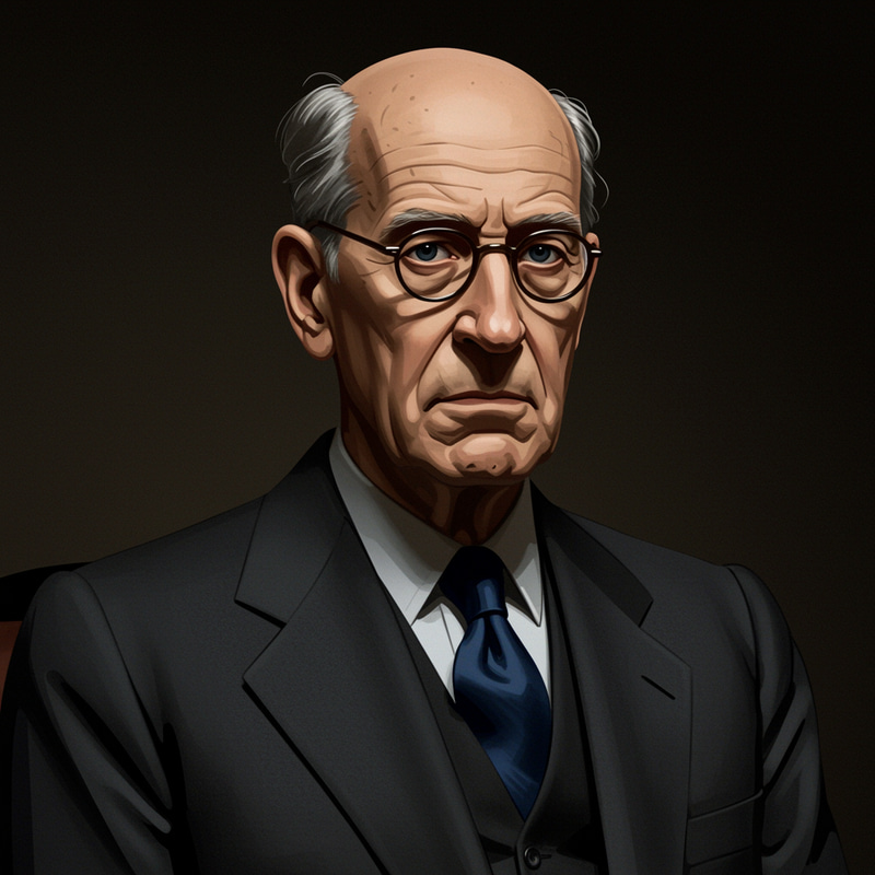 Stylized Portrait of Hyman Minsky: Mid-20th Century Economist Stylized Portrait of Hyman Minsky: Mid-20th Century Economist
