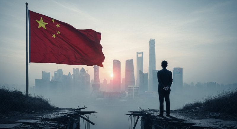 Dramatic Sunset over Chinese Skyline Dramatic Sunset over Chinese Skyline