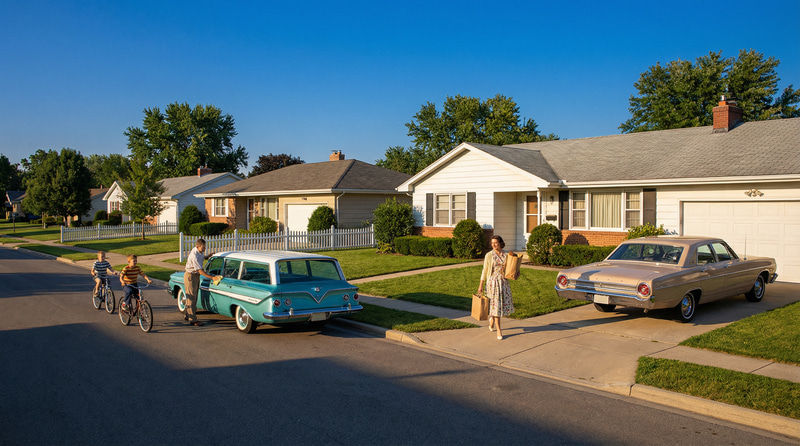Cinematic 1960s American Suburban Scene Cinematic 1960s American Suburban Scene